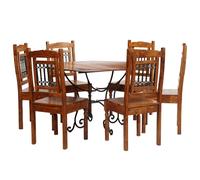 Vidaxl Jeu De Salle À Manger 7 Pcs Acacia Massif Et Finition