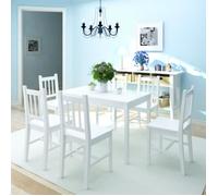 vidaXL Jeu de salle à manger 7 pcs Pinède Blanc