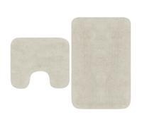 vidaXL Jeu de tapis de salle de bain 2 pcs Tissu Blanc