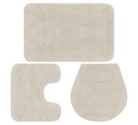 Jeu de tapis de salle de bain 3 pcs Tissu Blanc