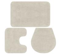 vidaXL Jeu de tapis de salle de bain 3 pcs Tissu Blanc
