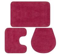 vidaXL Jeu de tapis de salle de bain 3 pcs Tissu Fushsia