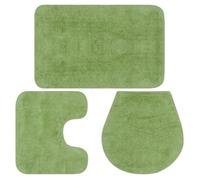 vidaXL Jeu de tapis de salle de bain 3 pcs Tissu Vert