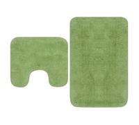 vidaXL Jeu de tapis de salle de bain 3 pcs Tissu Vert