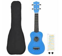 vidaXL Jeu de ukulélé soprano avec sac pour enfants Bleu azuré 23""