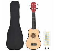 vidaXL Jeu de ukulélé soprano avec sac pour enfants Bois clair 23""