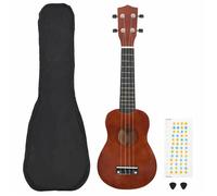vidaXL Jeu de ukulélé soprano avec sac pour enfants Bois foncé 21""