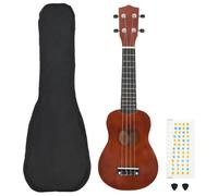 vidaXL Jeu de ukulélé soprano avec sac pour enfants bois foncé 21"