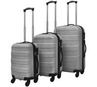 vidaXL Jeu de valises rigides 3 pièces Argenté Gris G