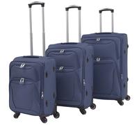 Jeu de valises souples - vidaXL - 3 pcs - Bleu marine - Imperméable - Nylon