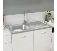 Vidaxl Jeu D'évier De Cuisine Et Égouttoir Argenté 1000x500x155mm Inox