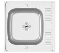 Vidaxl Jeu D'évier De Cuisine Et Égouttoir Argenté 600x600x155 Mm Inox