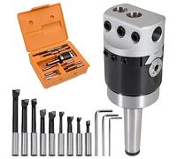 vidaXL Jeu d'Outils d'Alésage 15 pcs 50 mm Tête d'Alésage MT2-F1-12 Tête de Forage Alésage Cylindrique Rainure Peu Profonde Trou de Marche