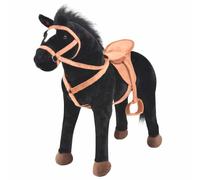vidaXL Jouet en peluche Cheval Noir 91310