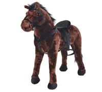 vidaXL Jouet en peluche Cheval Marron foncé XXL 91327