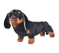 vidaXL Jouet en peluche Chien de race Dachshund Noir XXL 91333