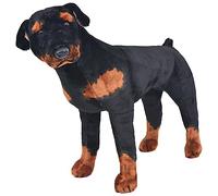 vidaXL Jouet en Peluche Chien de Race Rottweiler Marron et Noir XXL Poupée