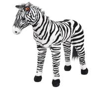 vidaXL Jouet en peluche Zèbre Noir et blanc XXL 91335