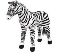 vidaXL Jouet en peluche Zèbre Noir et blanc XXL 91335 Noir G
