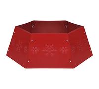 vidaXL Jupe de Sapin de Noël Base d'arbre de Noël Décoration Ornement de Sapin de Noël Salon Salle de Séjour Maison Intérieur Rouge Ø68x25 cm