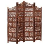 vidaXL Kamerscherm 4 panelen handgesneden 160x165 cm mangohout bruin285329 Brun G