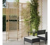 Kamerscherm 4 panelen poly rattan beige365395