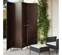 vidaXL Kamerscherm 4 panelen poly rattan bruin365361 Marron G