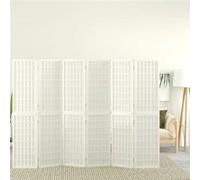 vidaXL Kamerscherm inklapbaar 6 panelen Japanse stijl 240x170 cm wit352090 Blanc G