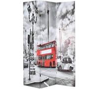 vidaXL Cloison de séparation 120 x 170 cm Bus londonien Noir et blanc Multicolore