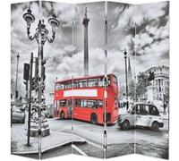 vidaXL Cloison de séparation 200 x 170 cm Bus londonien Noir et blanc Multicolore