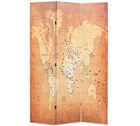vidaXL Kamerscherm inklapbaar wereldkaart 120x170 cm geel245877 Jaune G