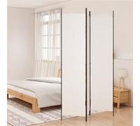 vidaXL Cloison de séparation 3 panneaux Blanc 150x220 cm Tissu Blanc