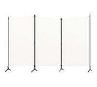 vidaXL Paravent 3 Panneaux, 260x180 cm, Tissu Polyester & Structure en Fer, Blanc, Écran de Confidentialité Pliable, Cloison 320731