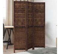 vidaXL Kamerscherm met 3 panelen massief paulowniahout donkerbruin358701 Marron G
