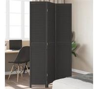 vidaXL Kamerscherm met 3 panelen massief paulowniahout zwart358847 Noir G