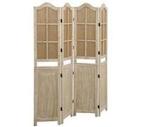 vidaXL Cloison de séparation 4 panneaux Marron 140x165 cm Tissu Marron