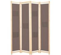 Cloison de séparation 4 panneaux Marron 160x170x4 cm Tissu Marron