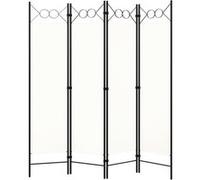 vidaXL Cloison de séparation 4 panneaux Blanc crème 160x180 cm