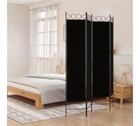 Kamerscherm met 4 panelen 160x200 cm stof zwart350153