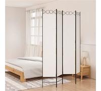 vidaXL Cloison de séparation 4 panneaux Blanc 160x220 cm Tissu Blanc