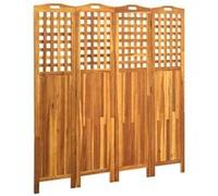 Cloison de séparation 4 panneaux 161x2x170 cm Bois d'acacia