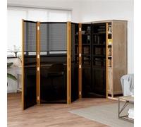 vidaXL Cloison de séparation 4 panneaux Noir 280x180 cm Noir