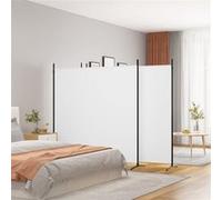 vidaXL Cloison de séparation 4 panneaux Blanc 698x180 cm Tissu Blanc