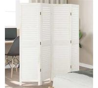 Kamerscherm met 4 panelen massief paulowniahout wit358833