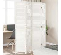 vidaXL Kamerscherm met 4 panelen massief paulowniahout wit358835 Blanc G