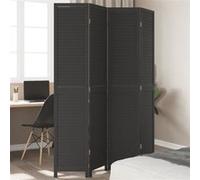 Kamerscherm met 4 panelen massief paulowniahout zwart358851