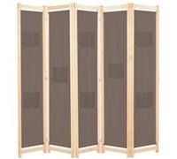 vidaXL Kamerscherm met 5 panelen 200x170x4 cm stof bruin248181 Brun G