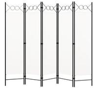 Kamerscherm met 5 panelen 200x180 cm wit320707