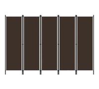 Kamerscherm met 5 panelen 250x180 cm bruin320724