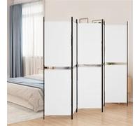 Kamerscherm met 5 panelen 250x180 cm stof wit350218